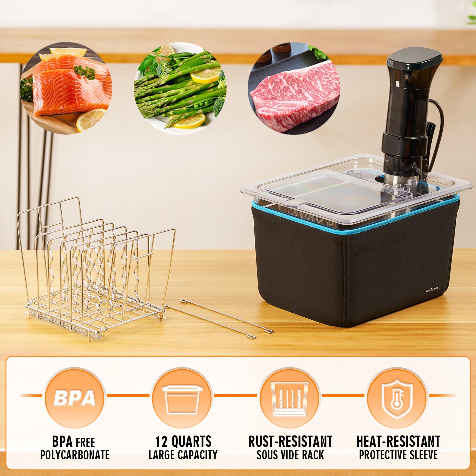 Homenote manga aislante de neopreno para conservar calor durante la cocción.