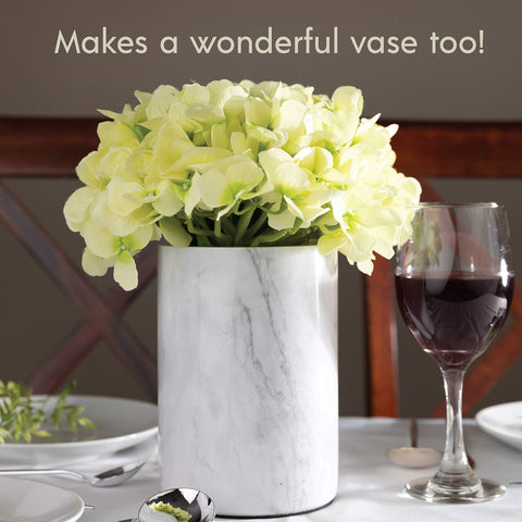 Homeries Marble Wine Chiller como soporte decorativo y práctico