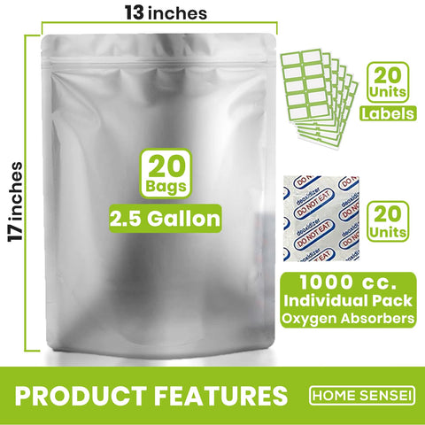 Home Sensei absorbentes de oxígeno 1000cc para frescura prolongada.