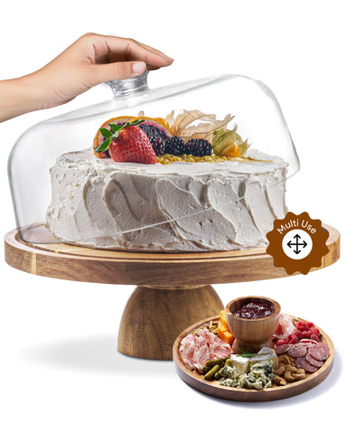 Homesphere base para pasteles de acacia de 12 pulgadas, exhibe tartas.