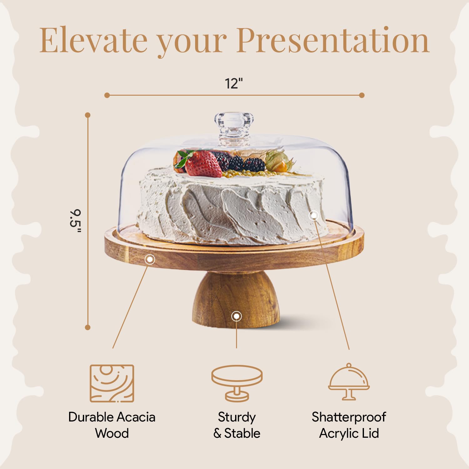Homesphere cupula acrilica con tapa transparente, mantiene la frescura.