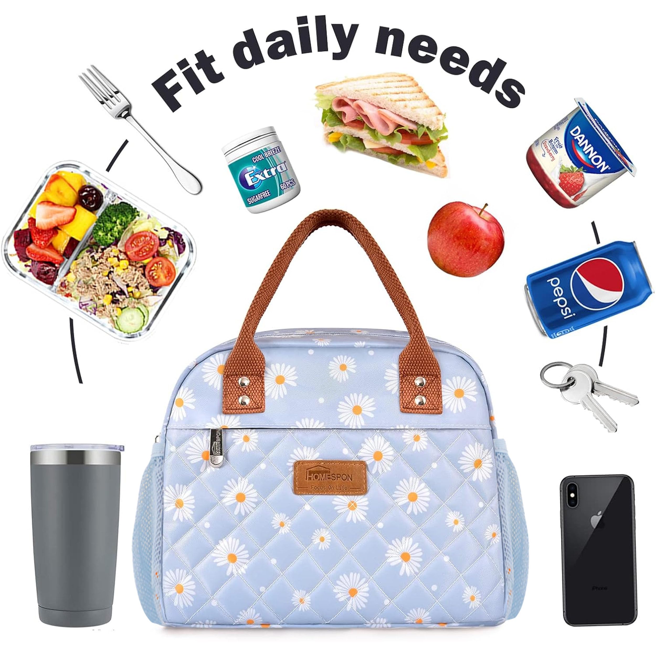 HOMESPON bolsa azul daisy ideal para trabajo y salidas al aire libre