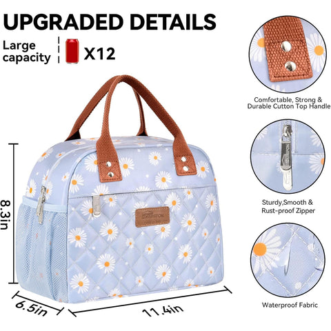 HOMESPON manijas de nylon azul daisy, transporte cómodo y duradero