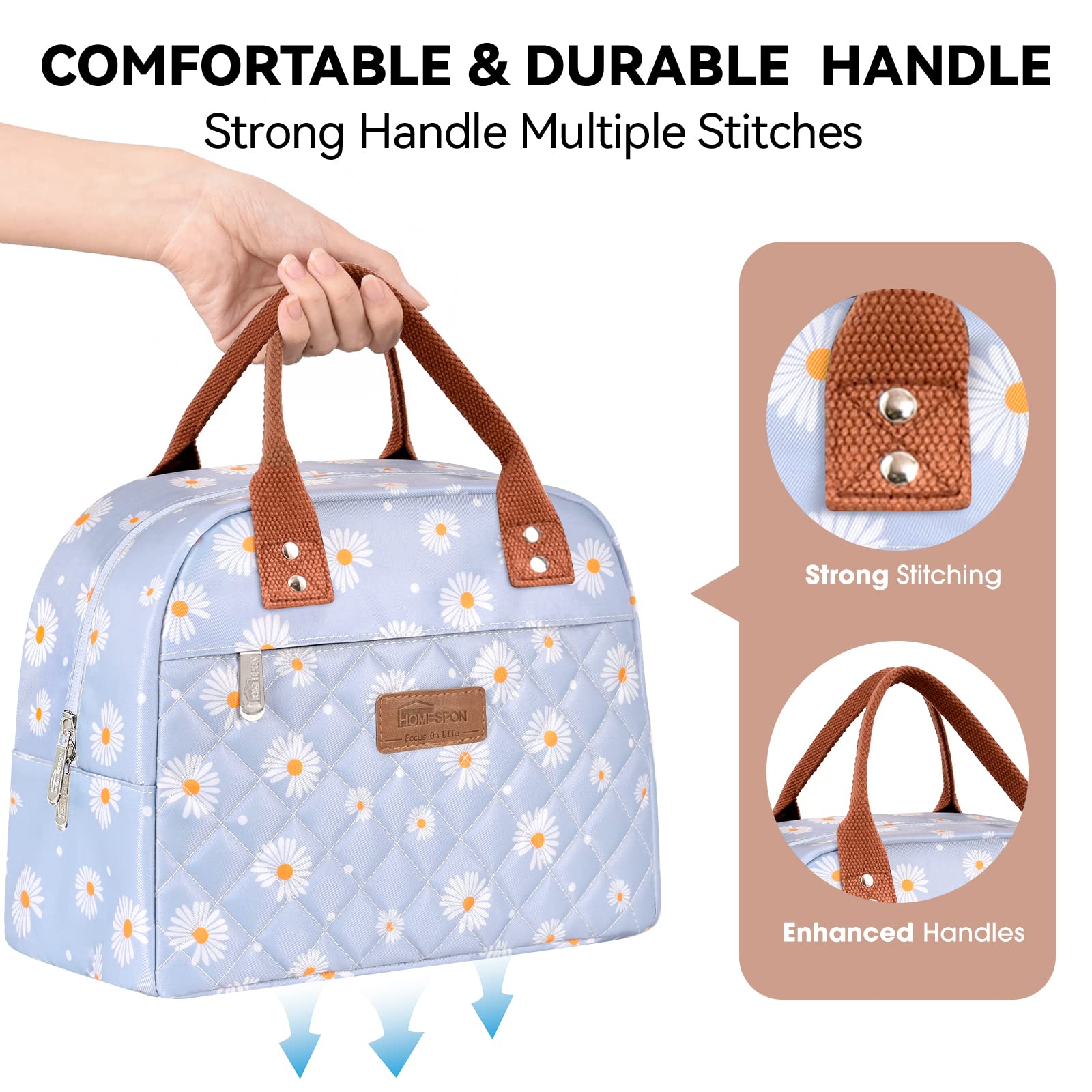 Asas reforzadas de nylon de la bolsa HOMESPON para transporte cómodo y duradero.