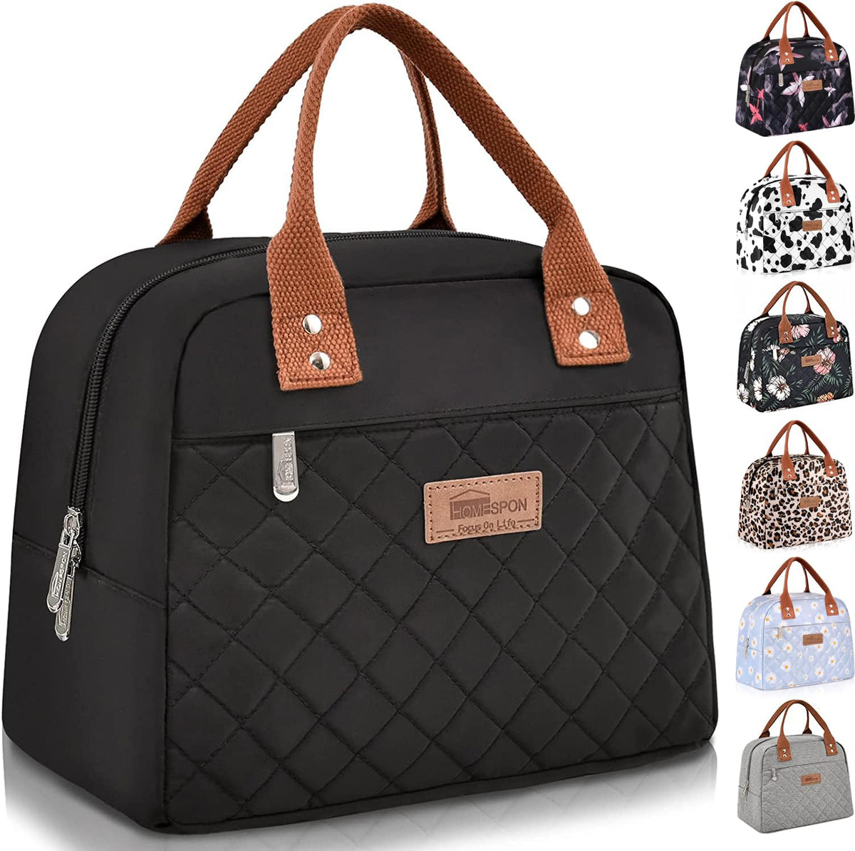 HOMESPON bolsa almuerzo aislada vista frontal con bolsillo frontal para teléfono