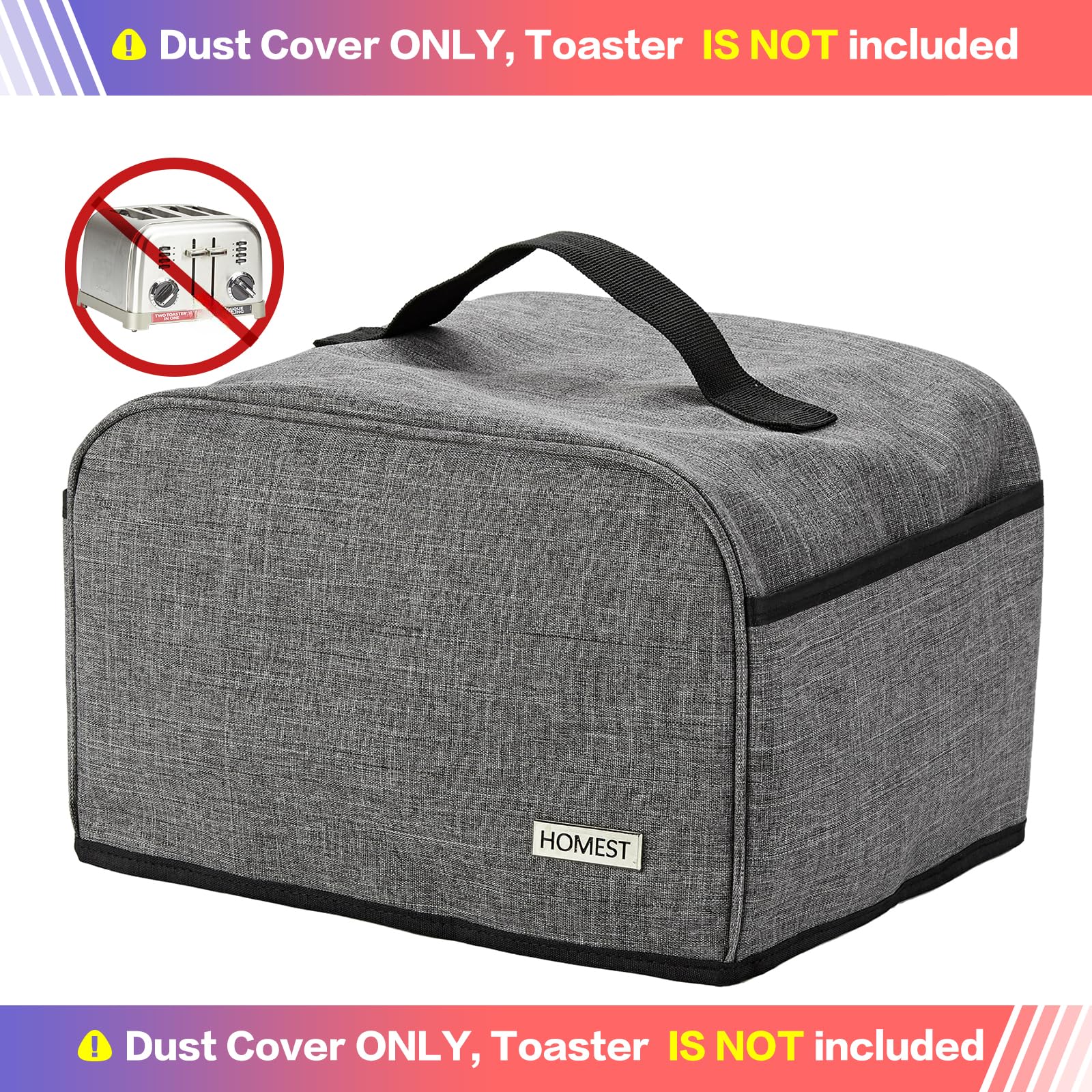 HOMEST protección contra polvo y huellas para la tostadora gris.