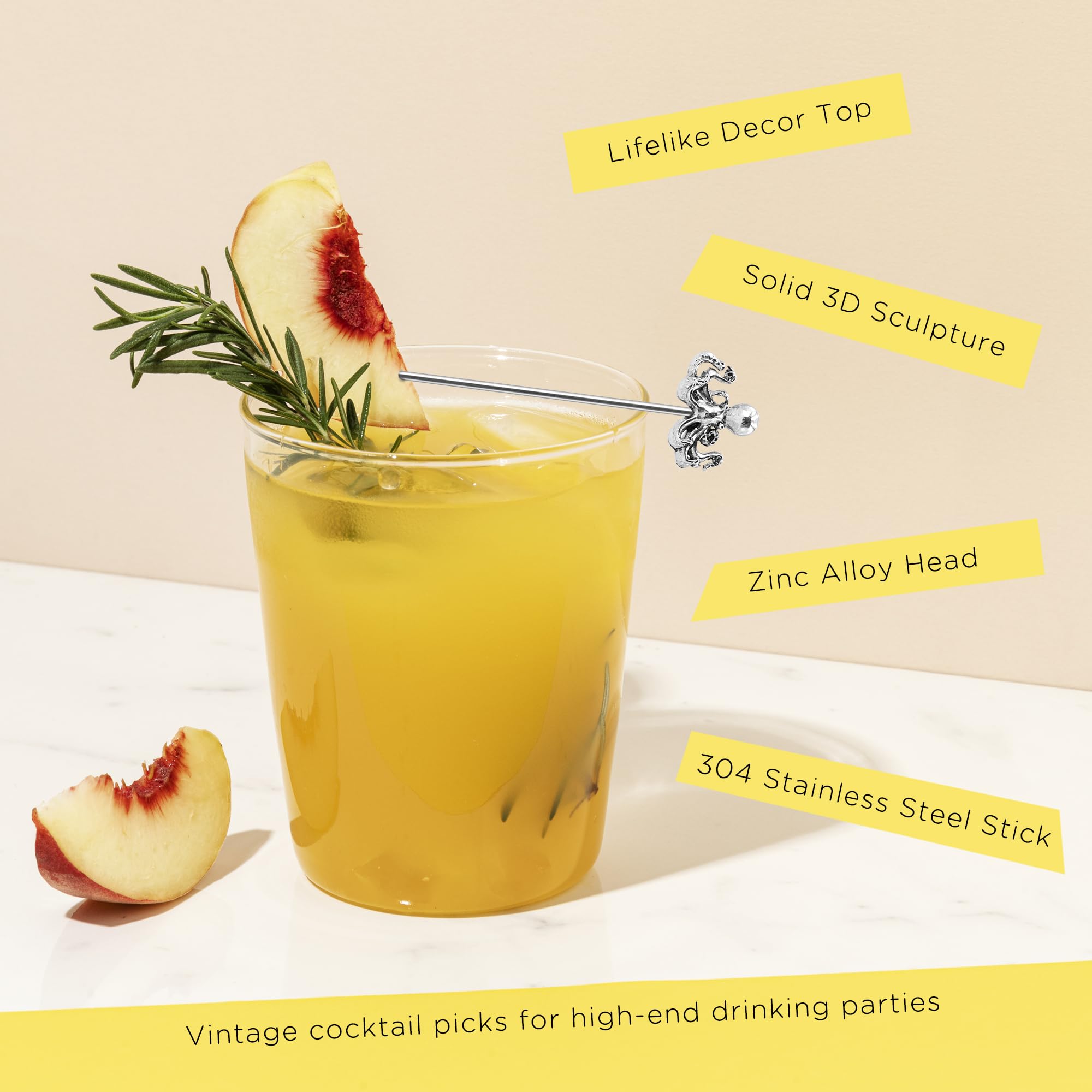 Homestia palillos para aceitunas, decoración elegante en bebidas