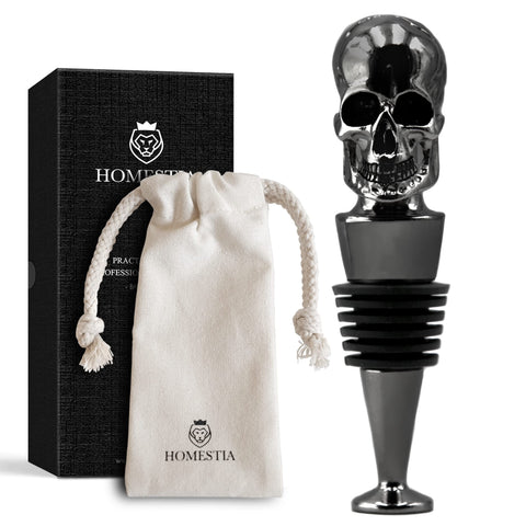 Homestia tapon vino calavera-escultura añade estilo y frescura a cada botella.
