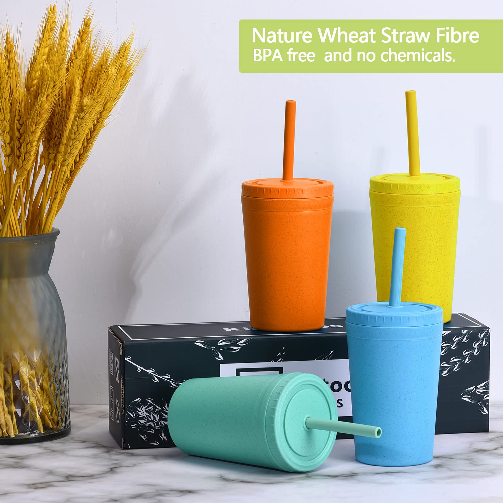 Homestockplus tapas de colores para tazas de trigo, reducen derrames.