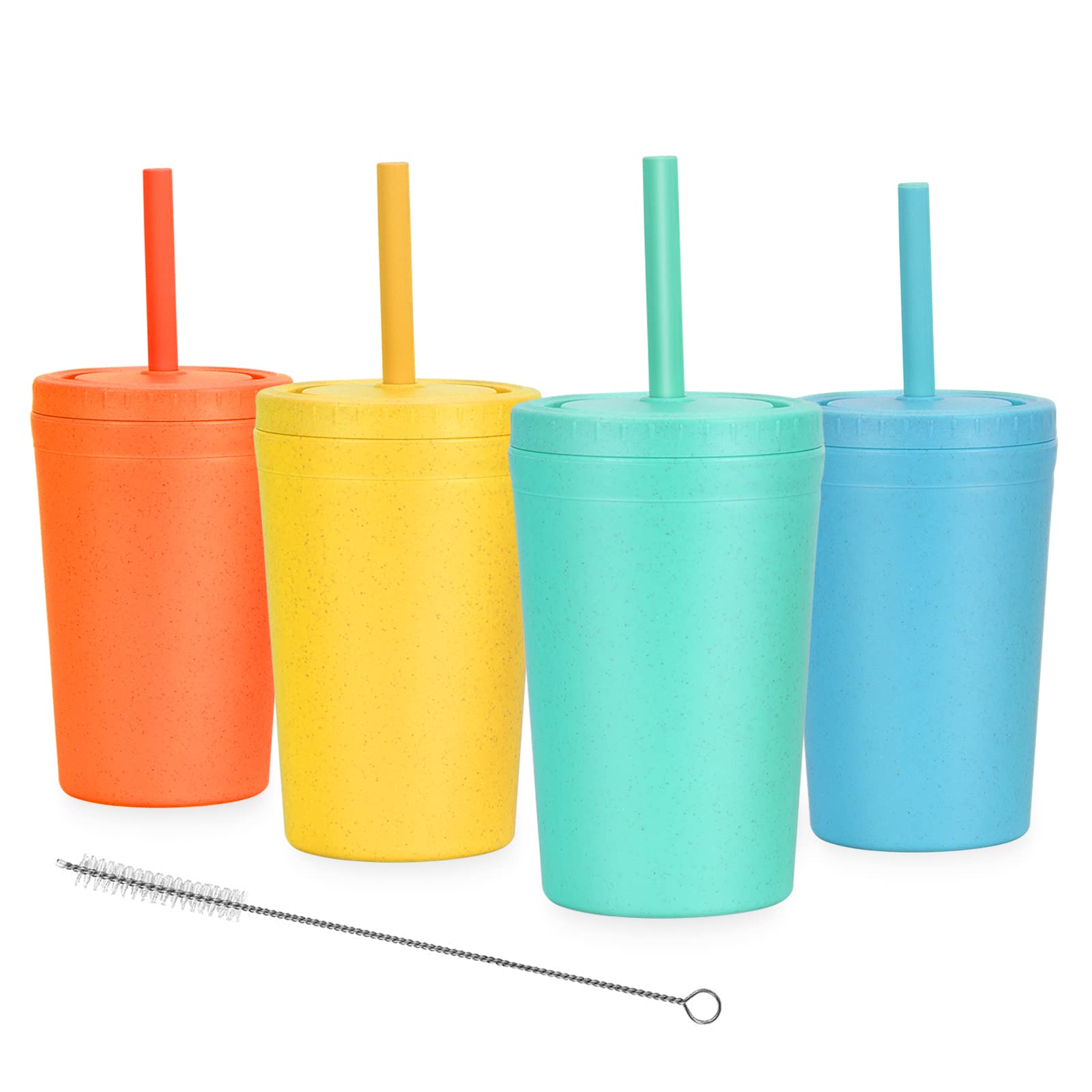 Homestockplus taza de trigo 10oz con tapa y paja, ideal para bebidas en casa.