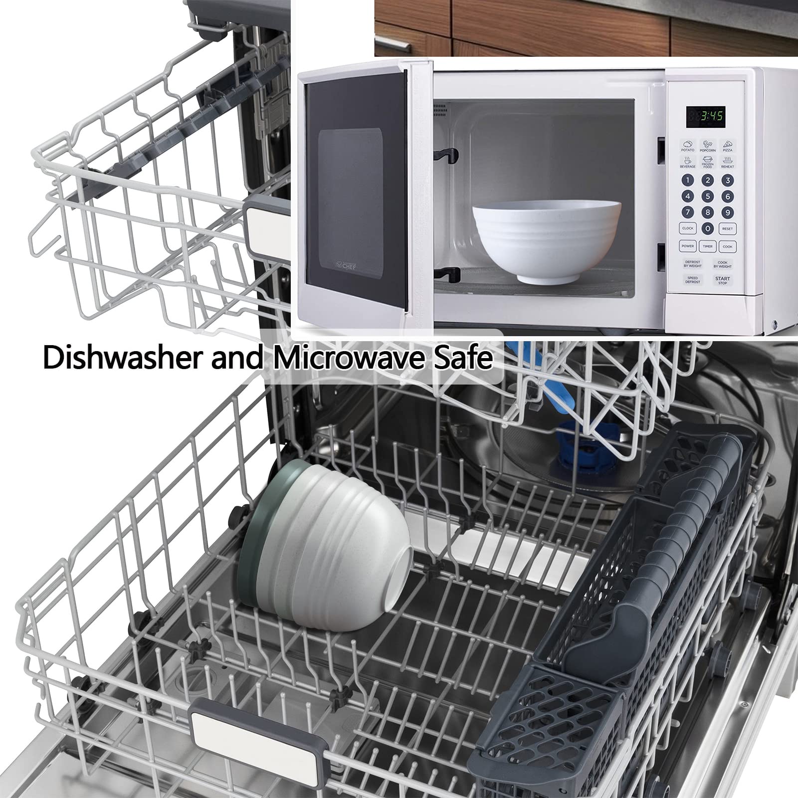 Homestockplus tazones aptos para microondas, calentamiento seguro.