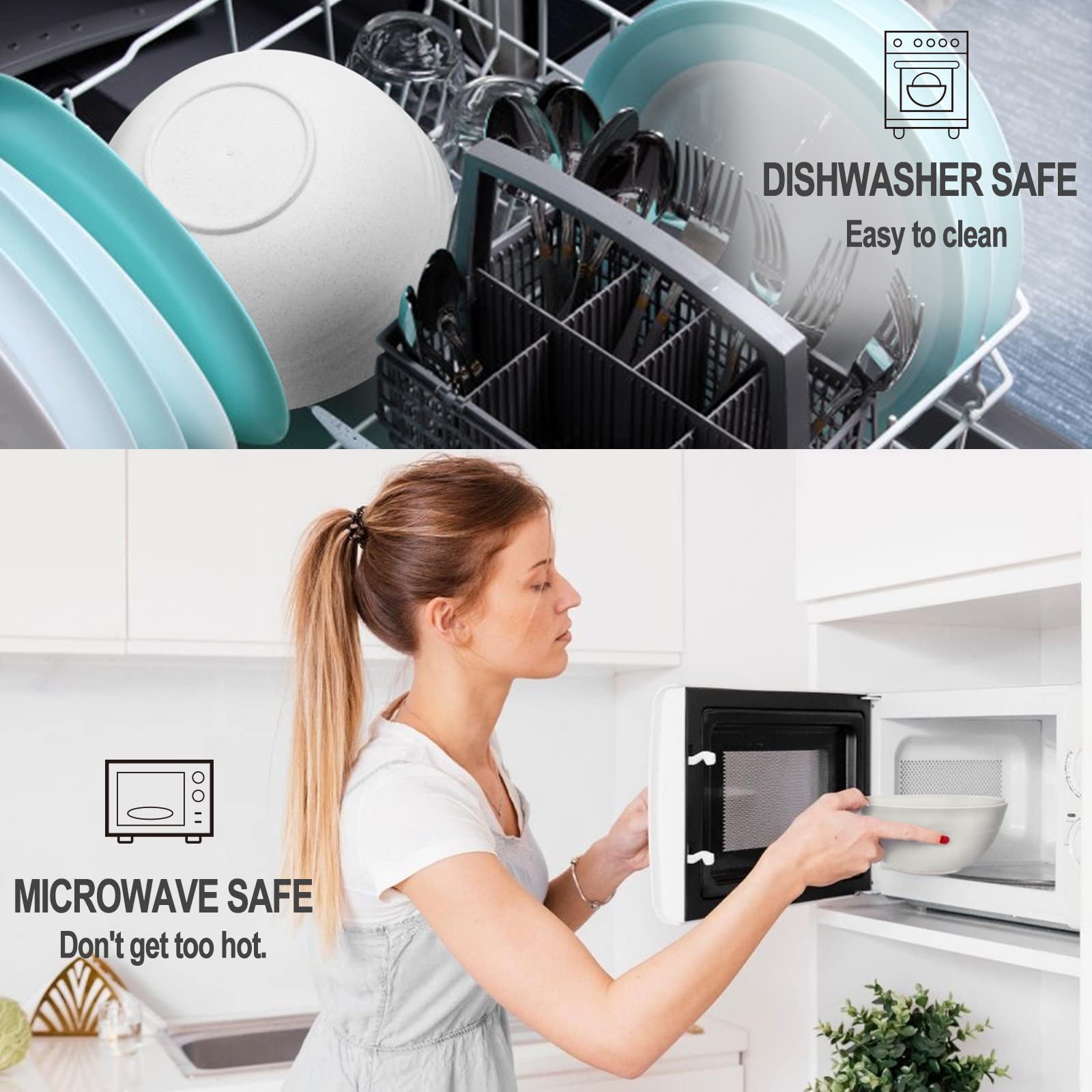 Homestockplus tazón lavable a máquina 30 oz, fácil de limpiar