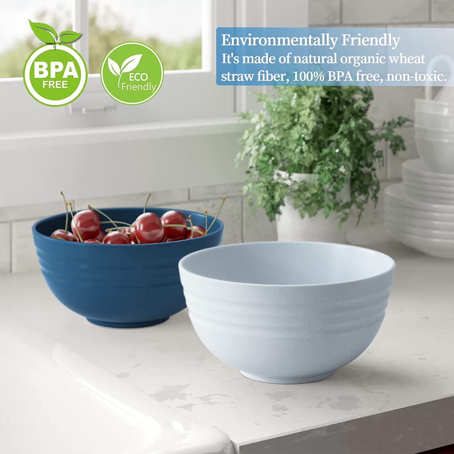 Homestockplus tazones aptos para microondas y lavavajillas, limpieza fácil.