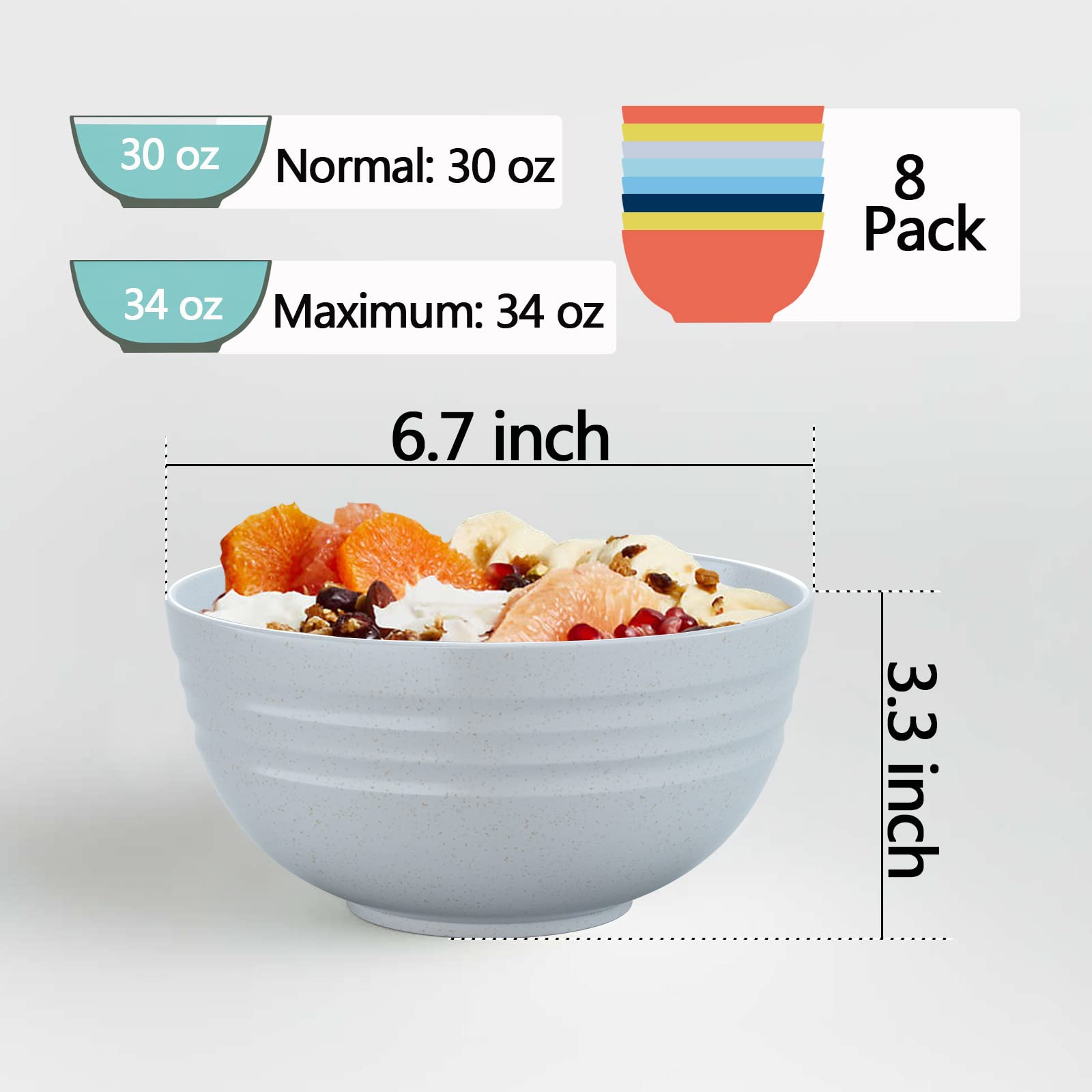 Homestockplus tazones multiusos para ensaladas y frutas, aptos para exterior.