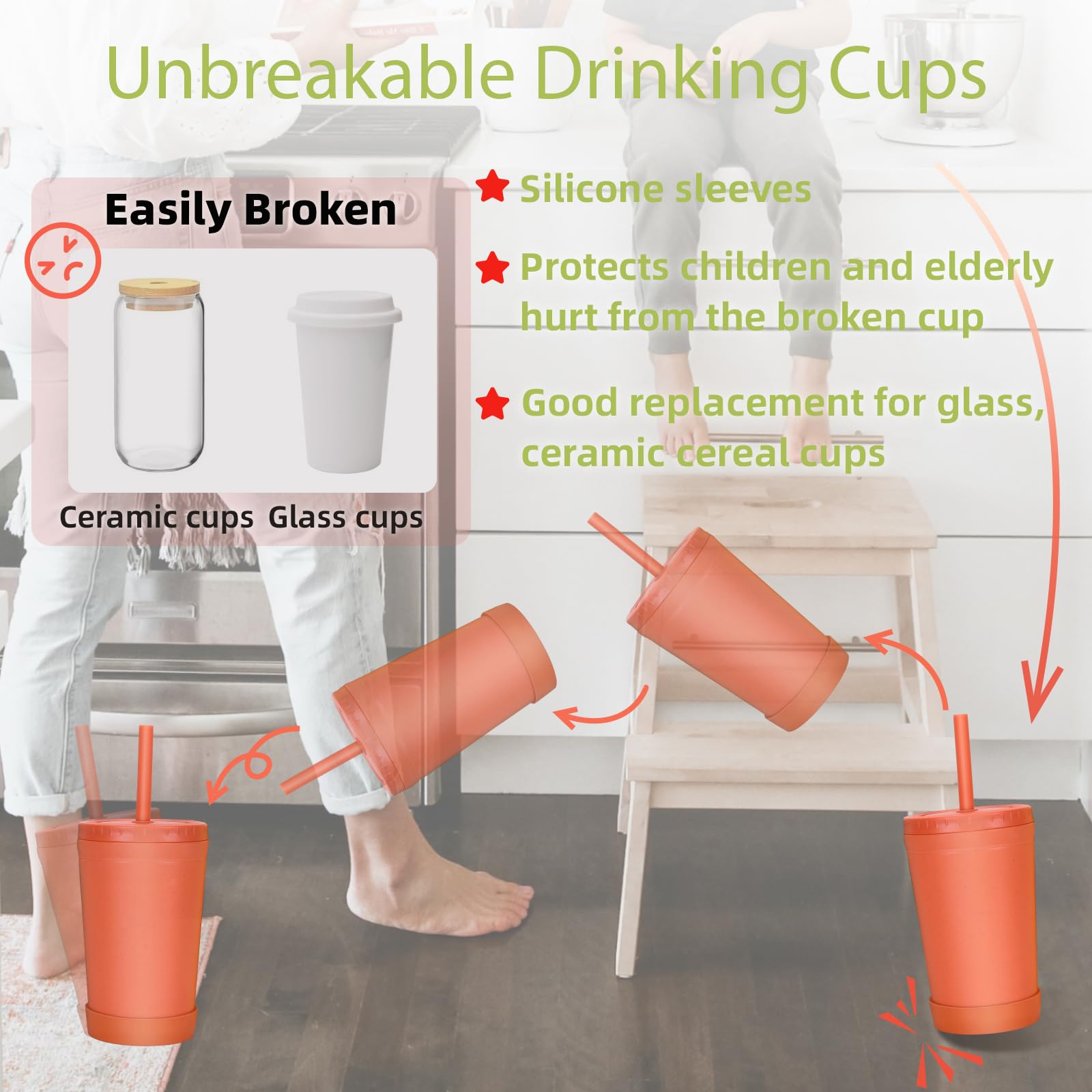 Homestockplus vaso apto lavavajillas y microondas, práctico para uso diario.