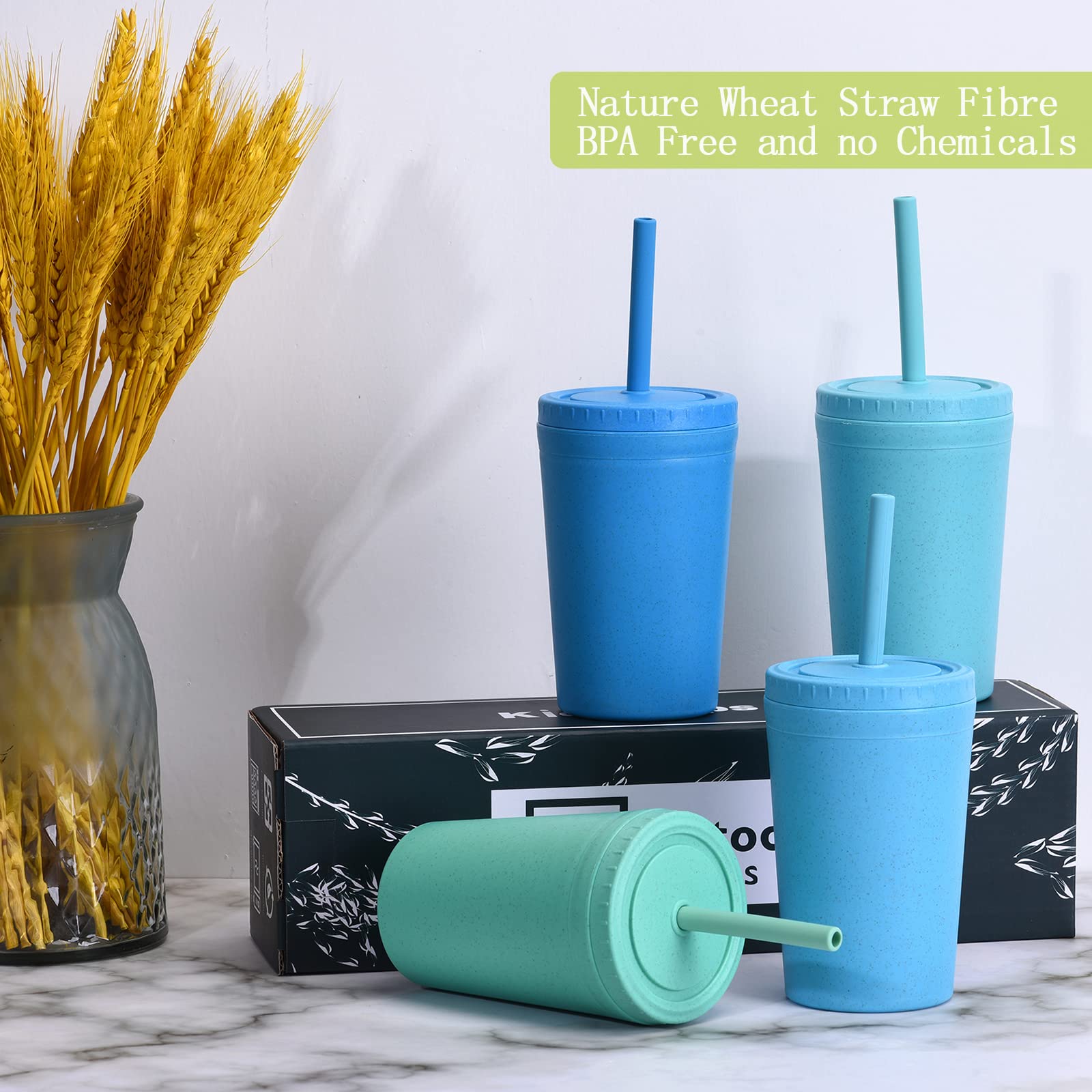 Vaso Homestockplus de trigo, diseño ergonómico para niños.