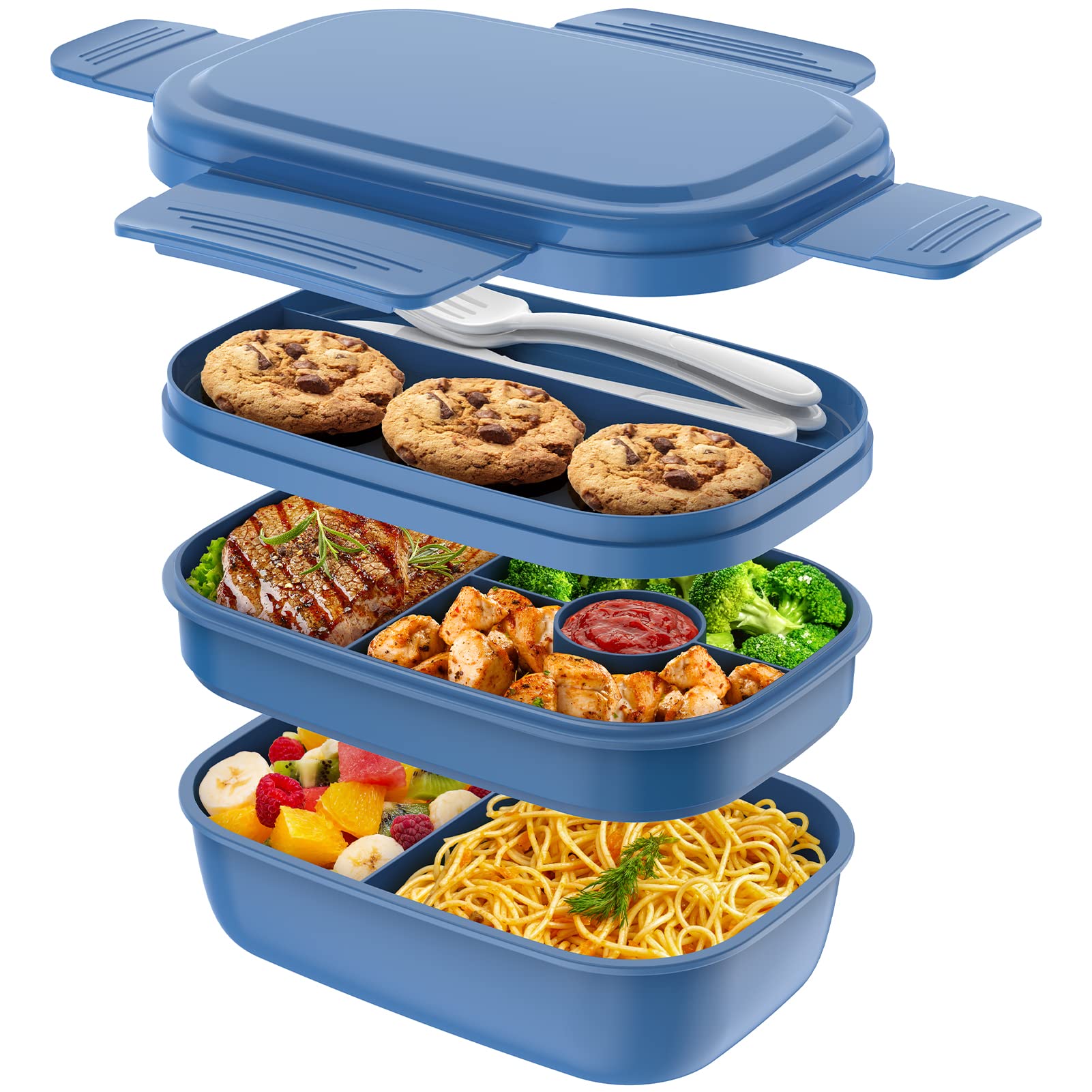 HOMETALL fiambrera apilable de 1900 ml para comidas diarias.