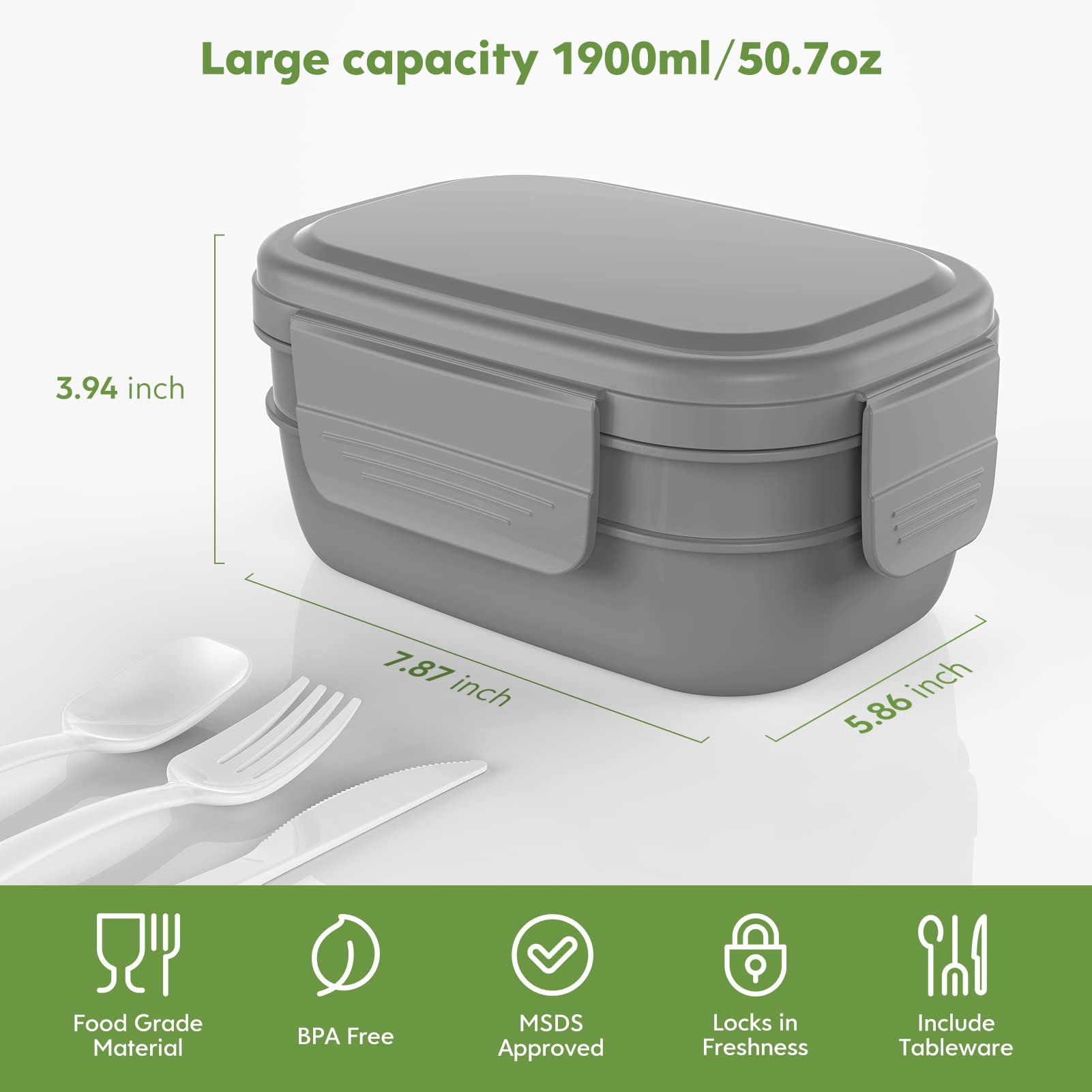 HOMETALL Bento Box incluye utensilios para comer sin buscar cubiertos