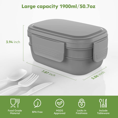 HOMETALL Bento Box incluye utensilios para comer sin buscar cubiertos