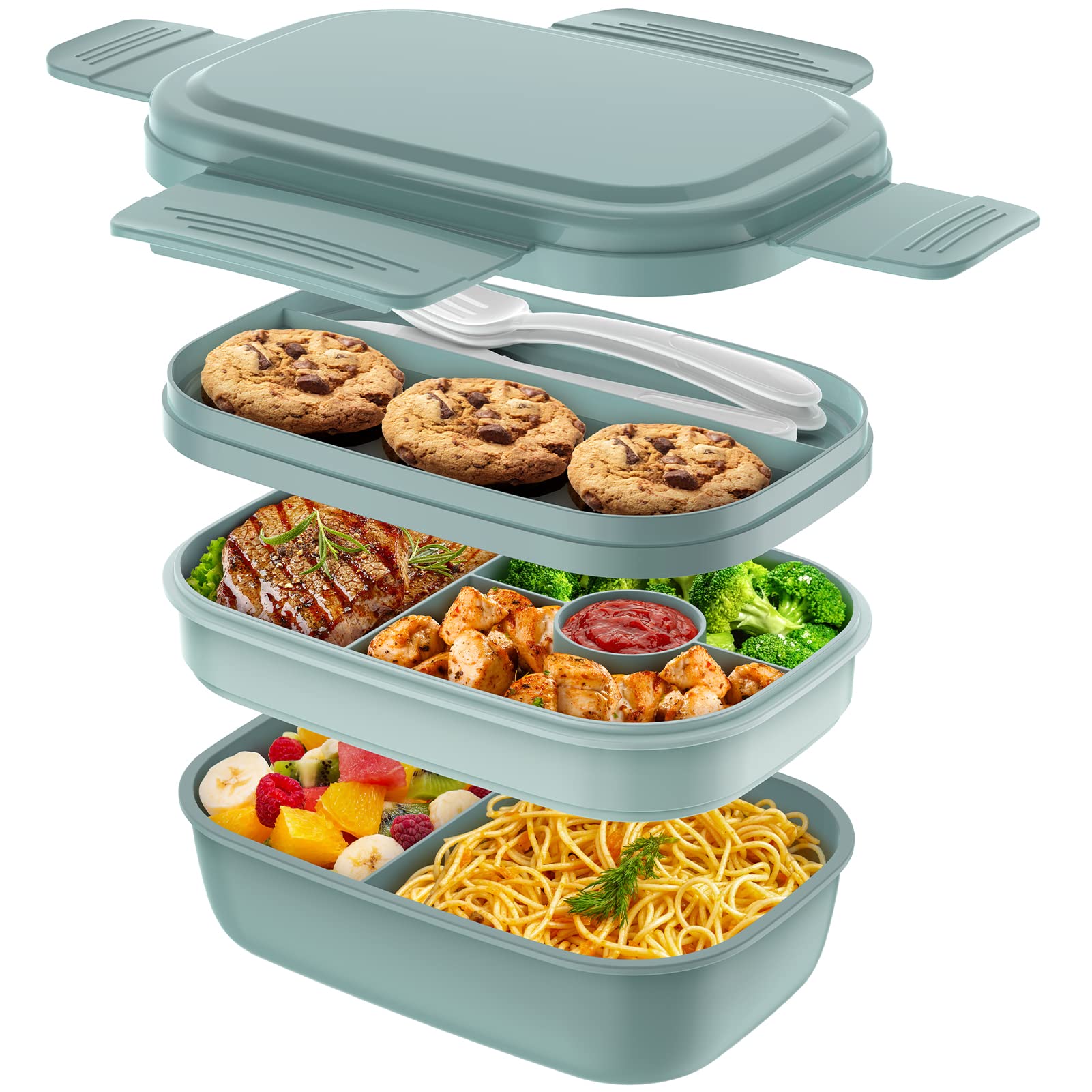 Caja de almuerzo HOMETALL de tres capas para almuerzos diarios y versatilidad.
