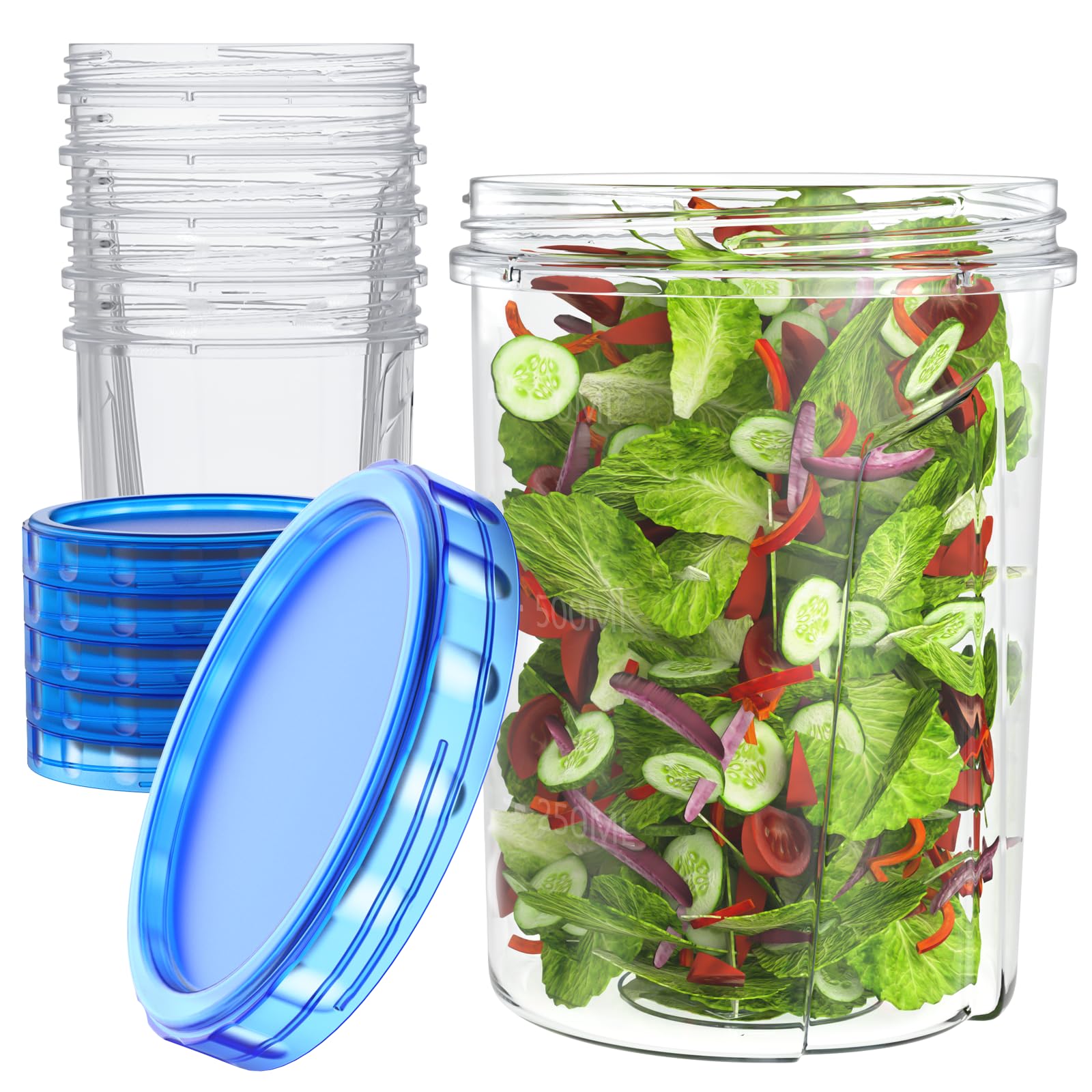 Contenedores HOMETALL 32oz con fondo transparente para ver porciones y conservar frescura.