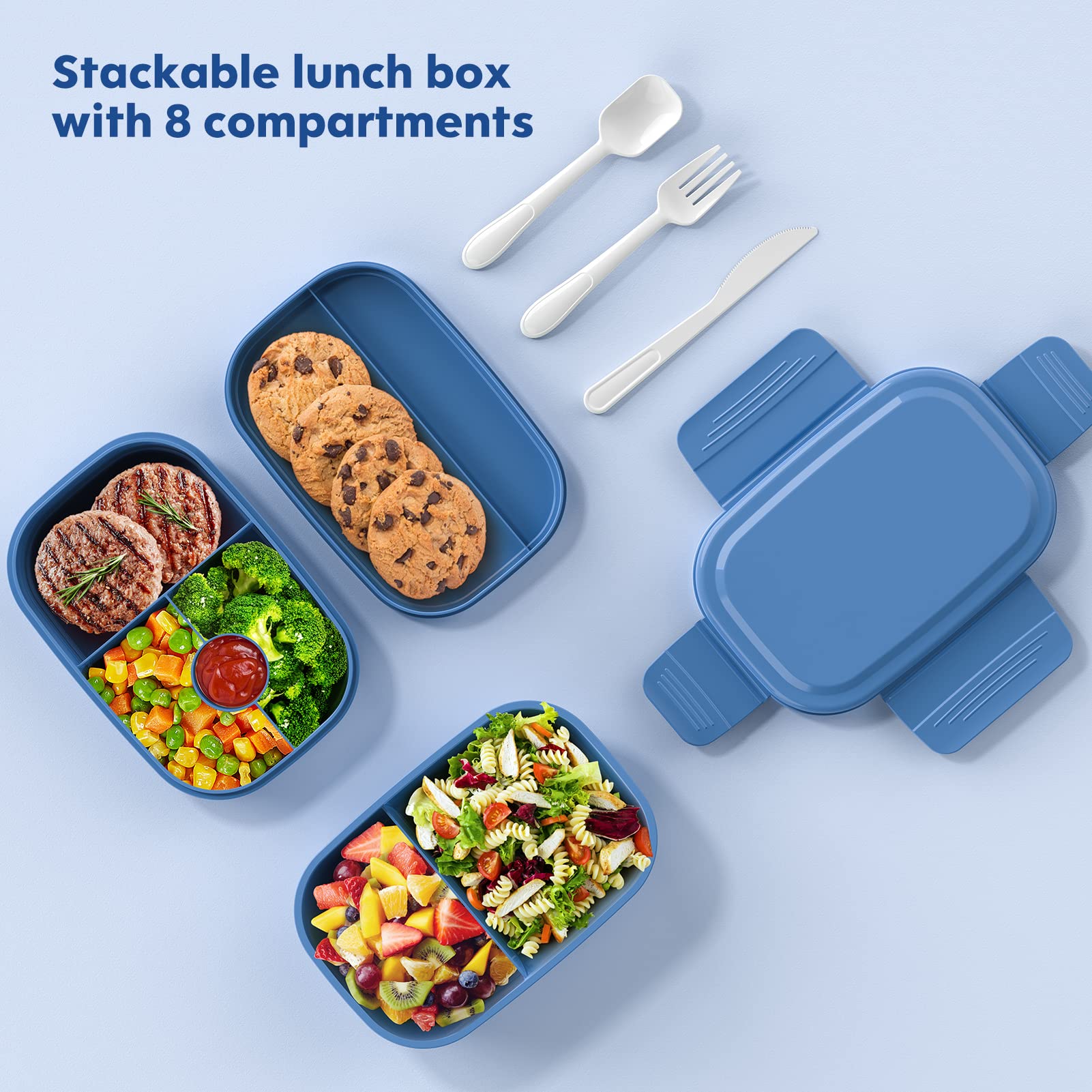 HOMETALL fiambrera con utensilios incluidos para comer fuera de casa.