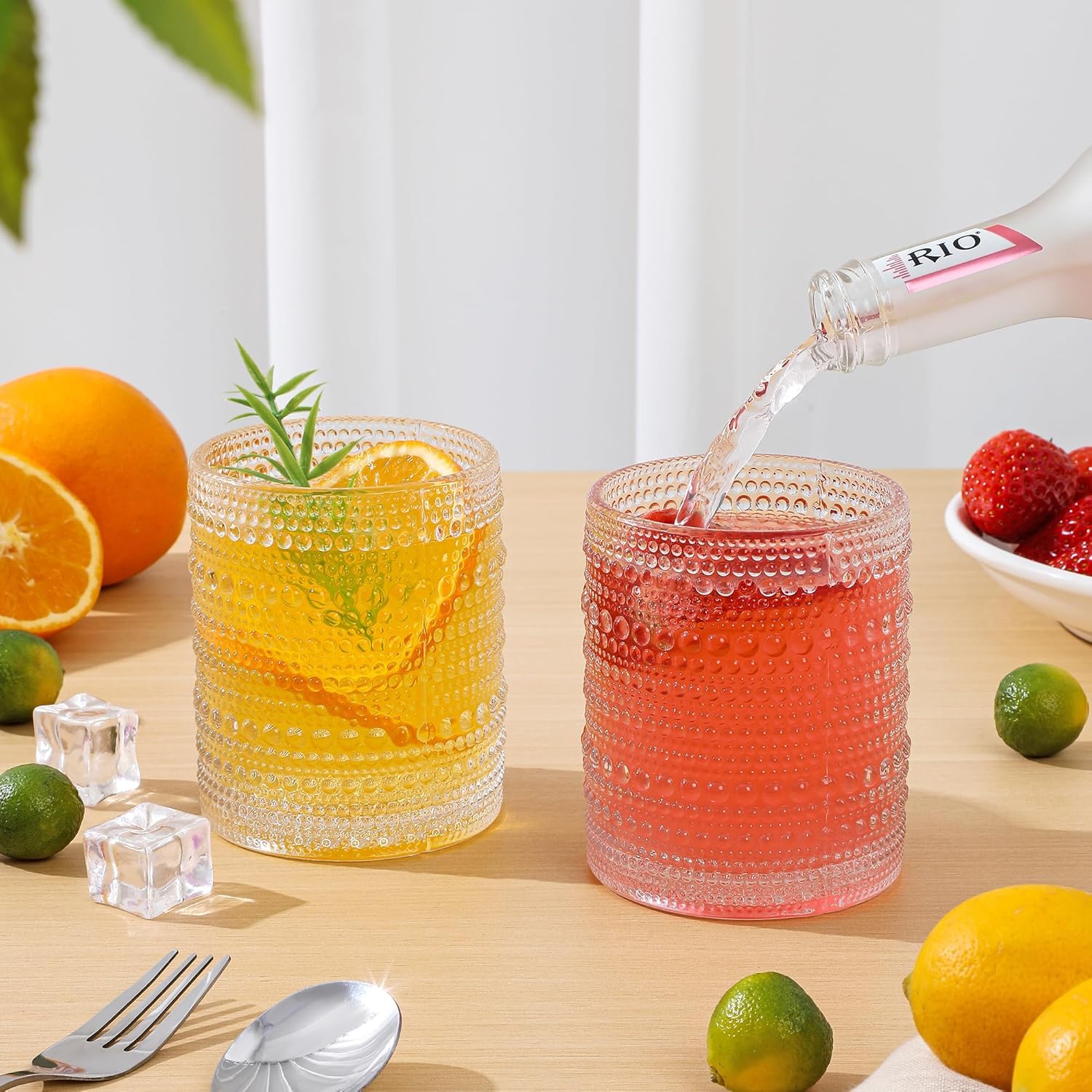 HomeVogue vasos para cócteles y bebidas mixtas con estilo retro.