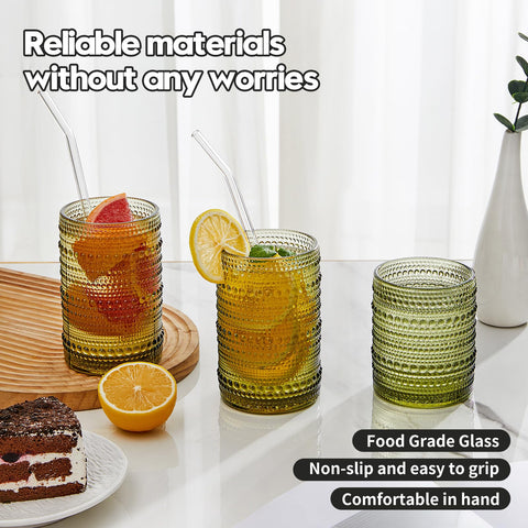 HomeVogue Vintage Hobnail vaso 15 onzas con diseño perlado.