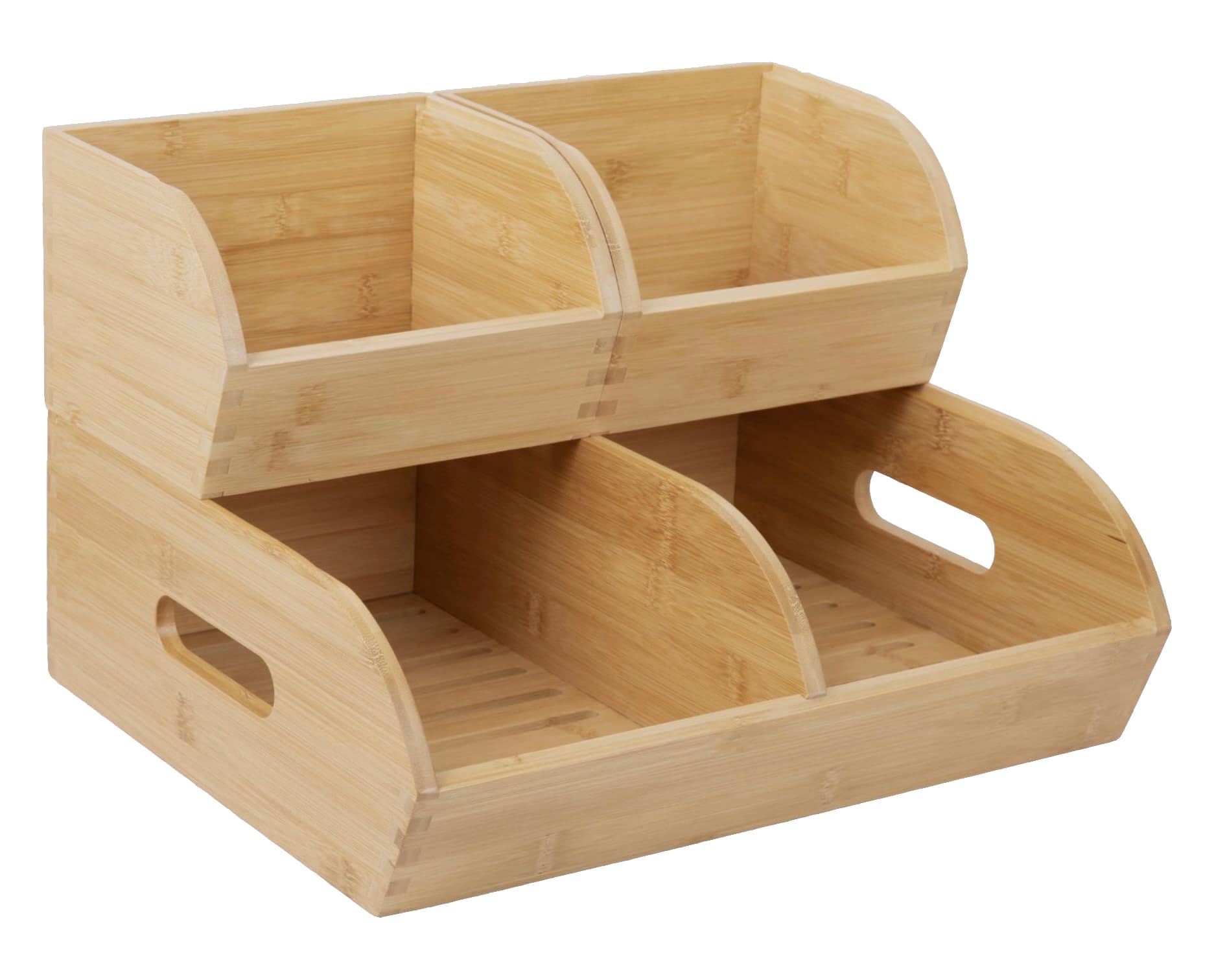 Homeware Express contenedor de bambú para patatas y cebollas con ventilación y apilables.