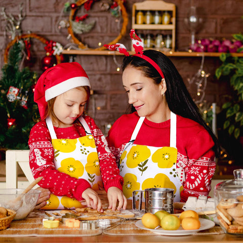 Delantal par Homgaty coordinados con diseño floral para familias.