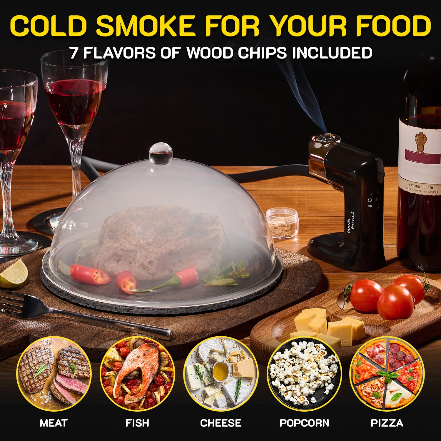 Homia kit accesorios con manguera flexible para humo controlado