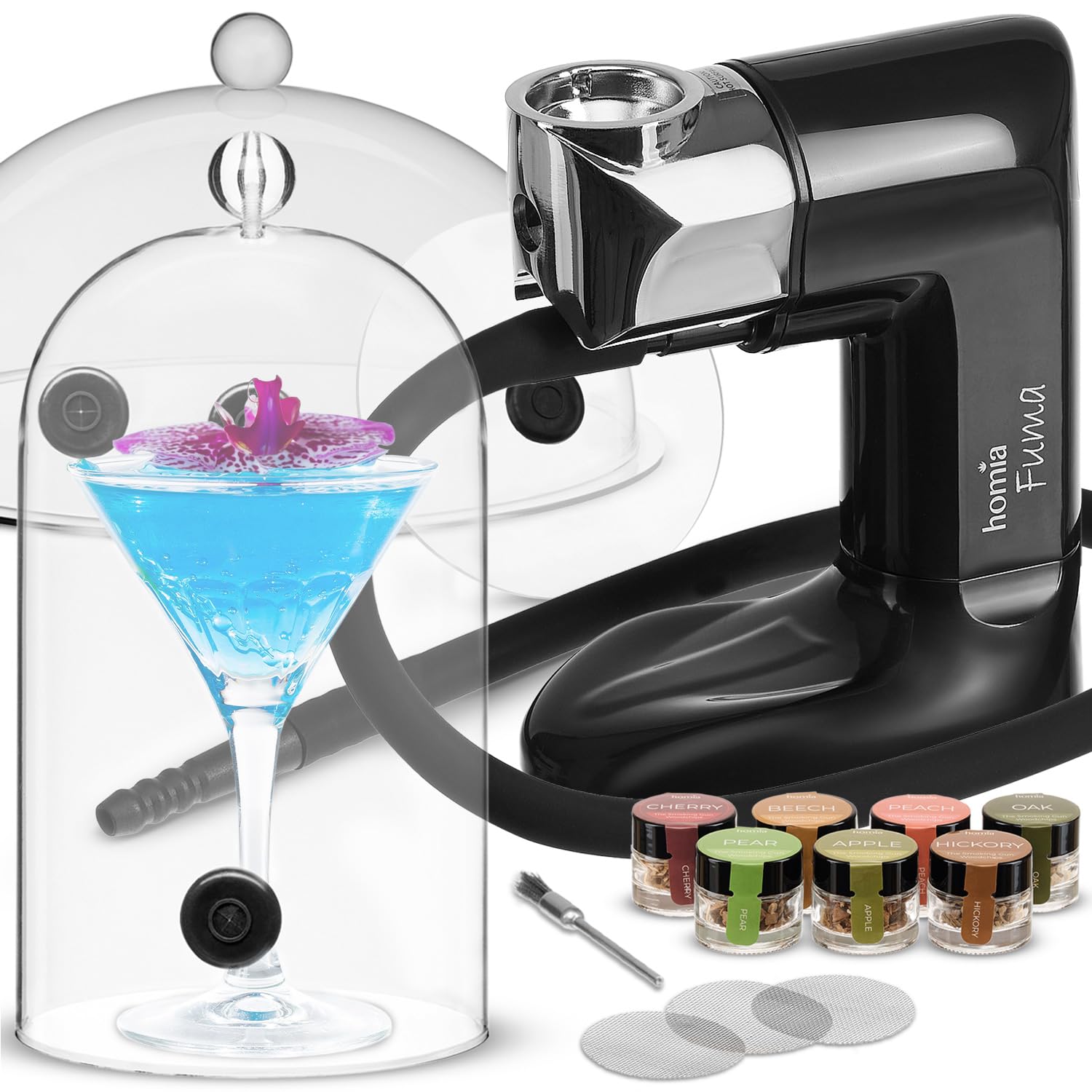 Homia kit ahumador para cocteles, vista general para crear aromas ahumados en casa