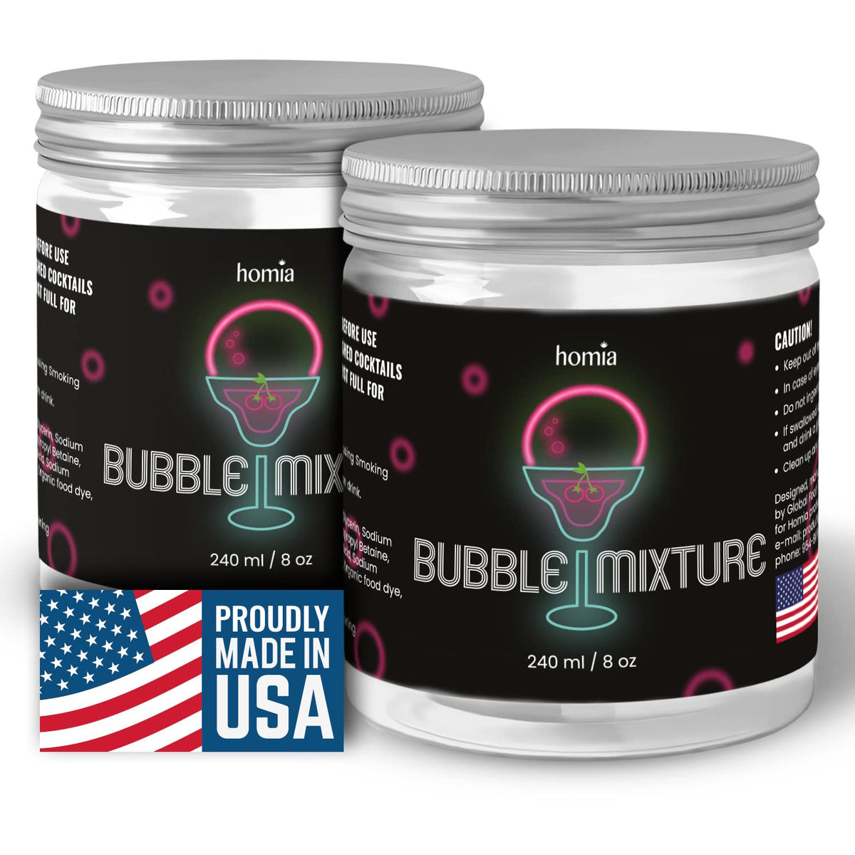 Homia mezcla burbujas comestibles 8oz para decorar cócteles llamativos