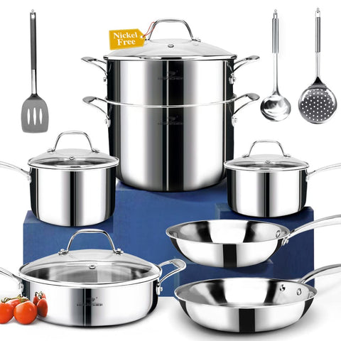 Conjunto HOMICHEF apto para inducción en cualquier cocina.