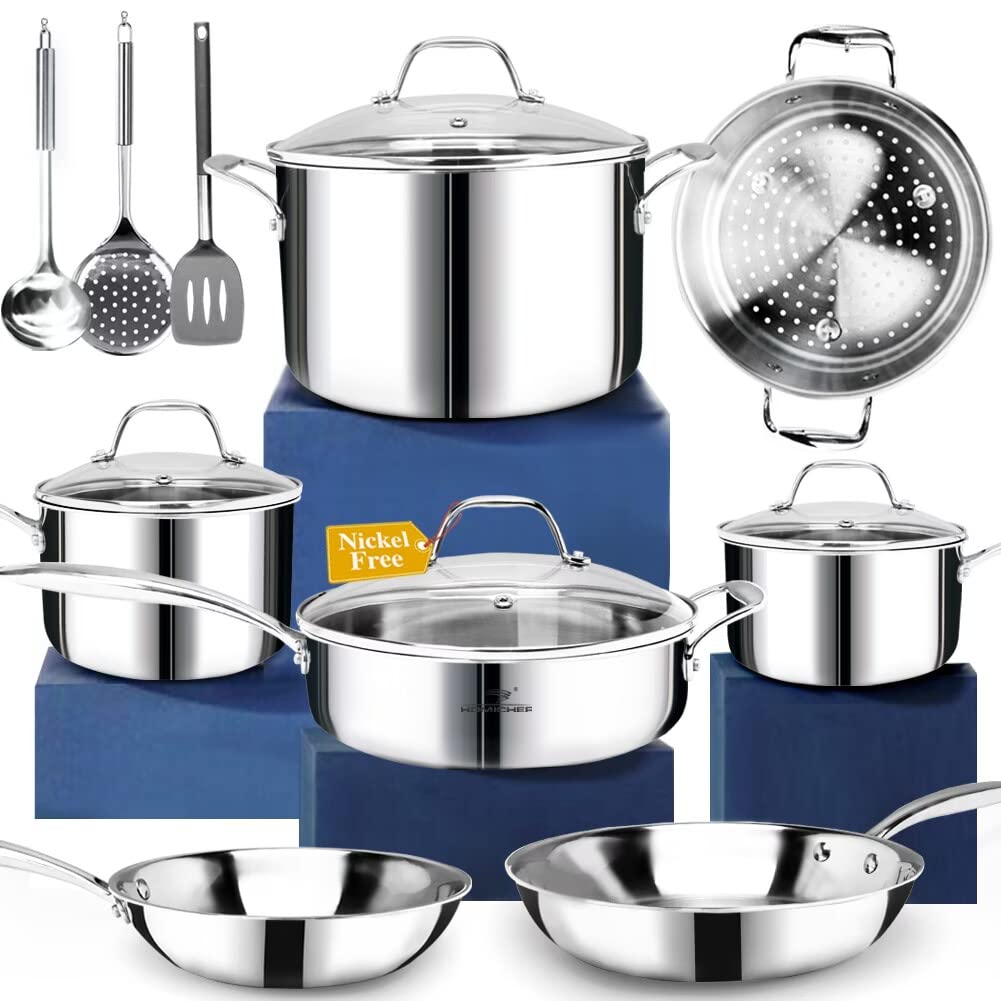 Conjunto HOMICHEF 14 piezas listo para cocinar con calor uniforme.