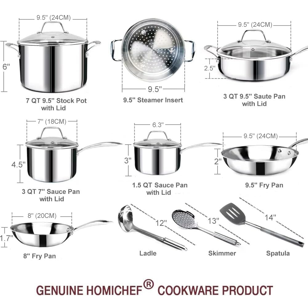 Sartén HOMICHEF de 8 pulgadas para calentamientos rápidos.