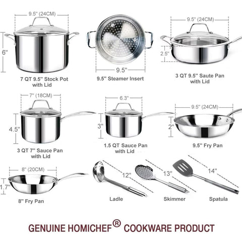 Sartén HOMICHEF de 8 pulgadas para calentamientos rápidos.