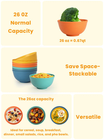 Cuenco para cereal Homienly, ideal para porciones matutinas y desayunos.