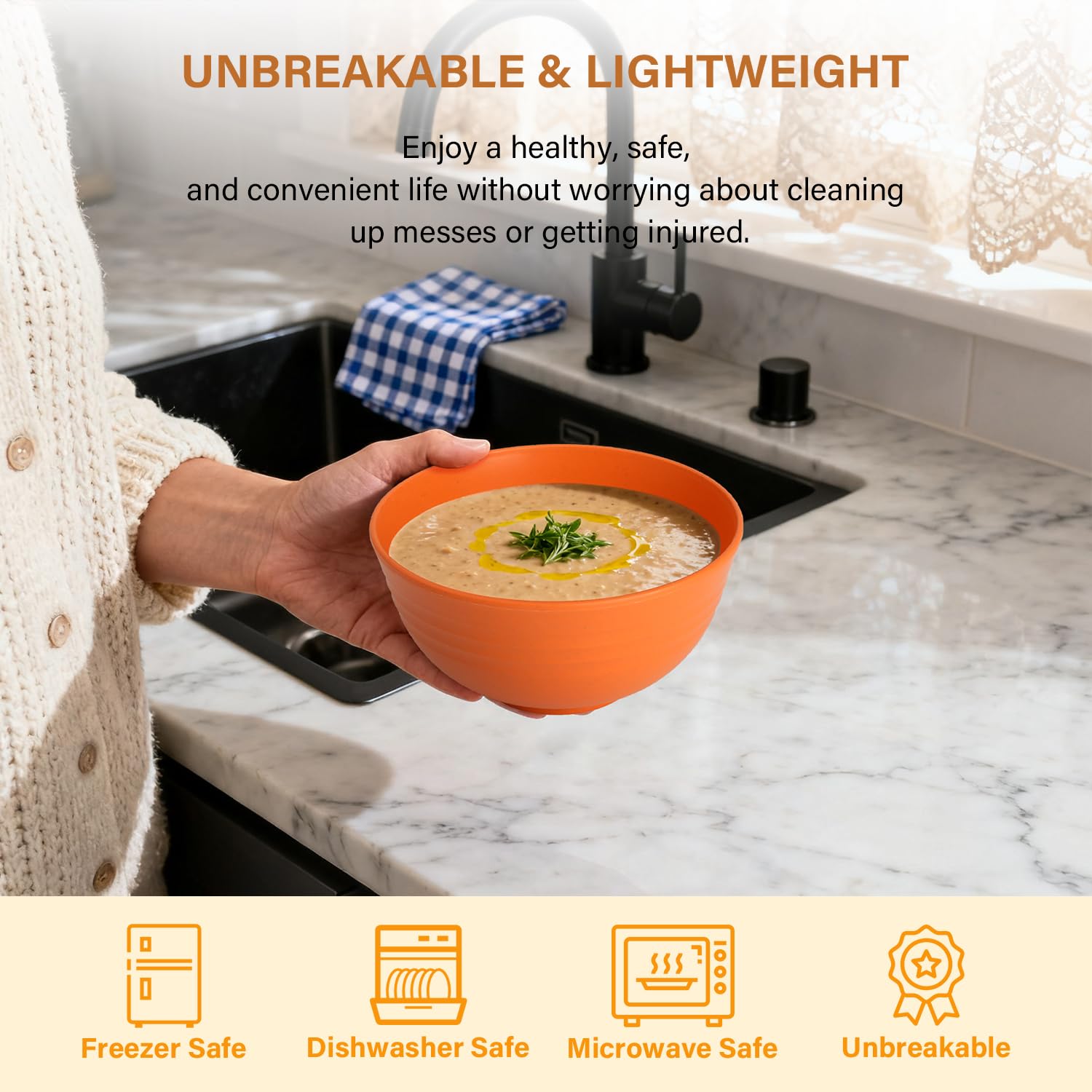 Cuenco para sopa Homienly, perfecto para comidas reconfortantes en casa.