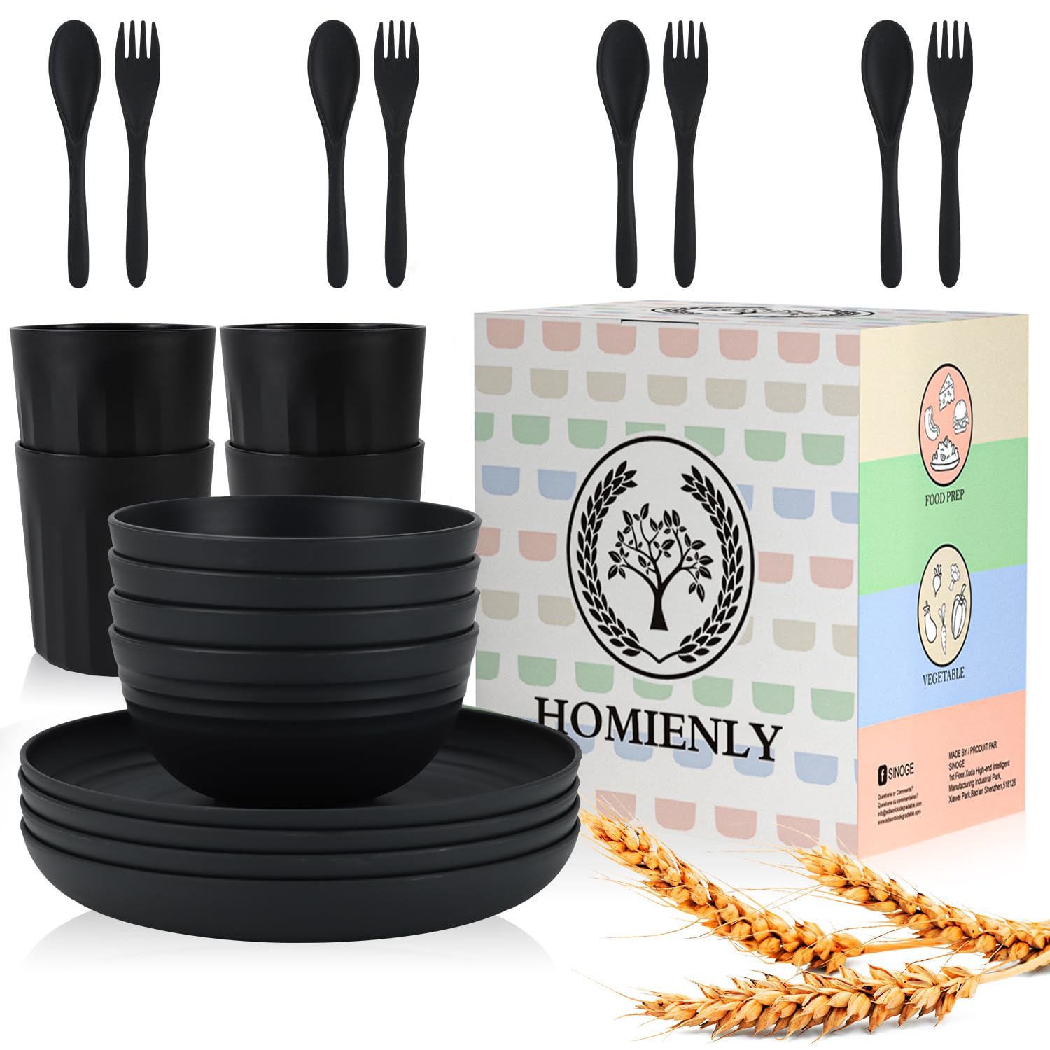 Homienly conjunto en mesa negro mate, diseño moderno y ligero para cualquier ocasión