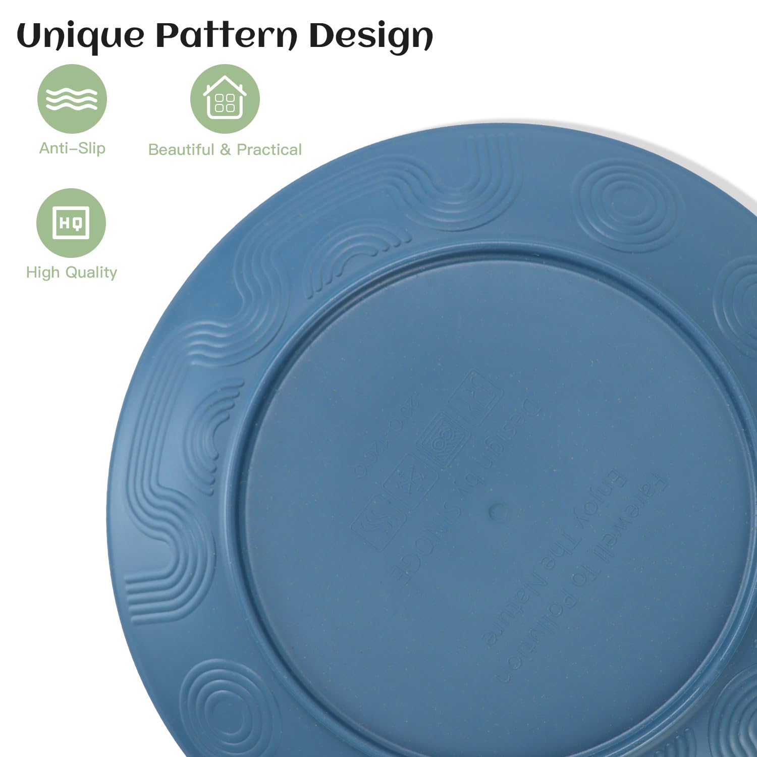 Plato de 9 pulgadas de trigo sostenible Homienly para uso diario.