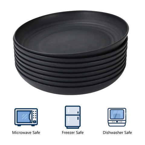 Plato Homienly apto para microondas y lavavajillas, 10 pulgadas, negro y seguro.