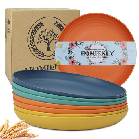 Homienly plato hondo 9 pulgadas naranja: seguro para niños y microondas.