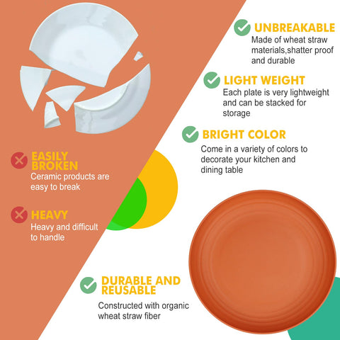 Homienly plato hondo 9 pulgadas verde: seguro y libre de BPA para cada comida.
