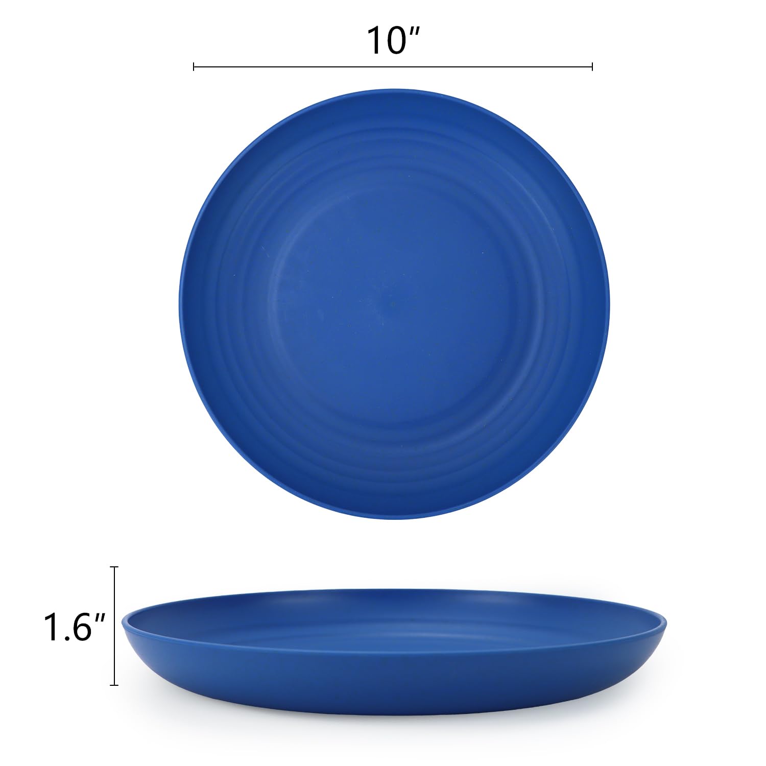 Plato apilable de Homienly para ensaladas, paja de trigo, 8-10 pulgadas, azul.