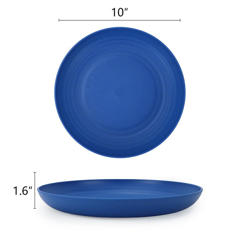 Plato apilable de Homienly para ensaladas, paja de trigo, 8-10 pulgadas, azul.
