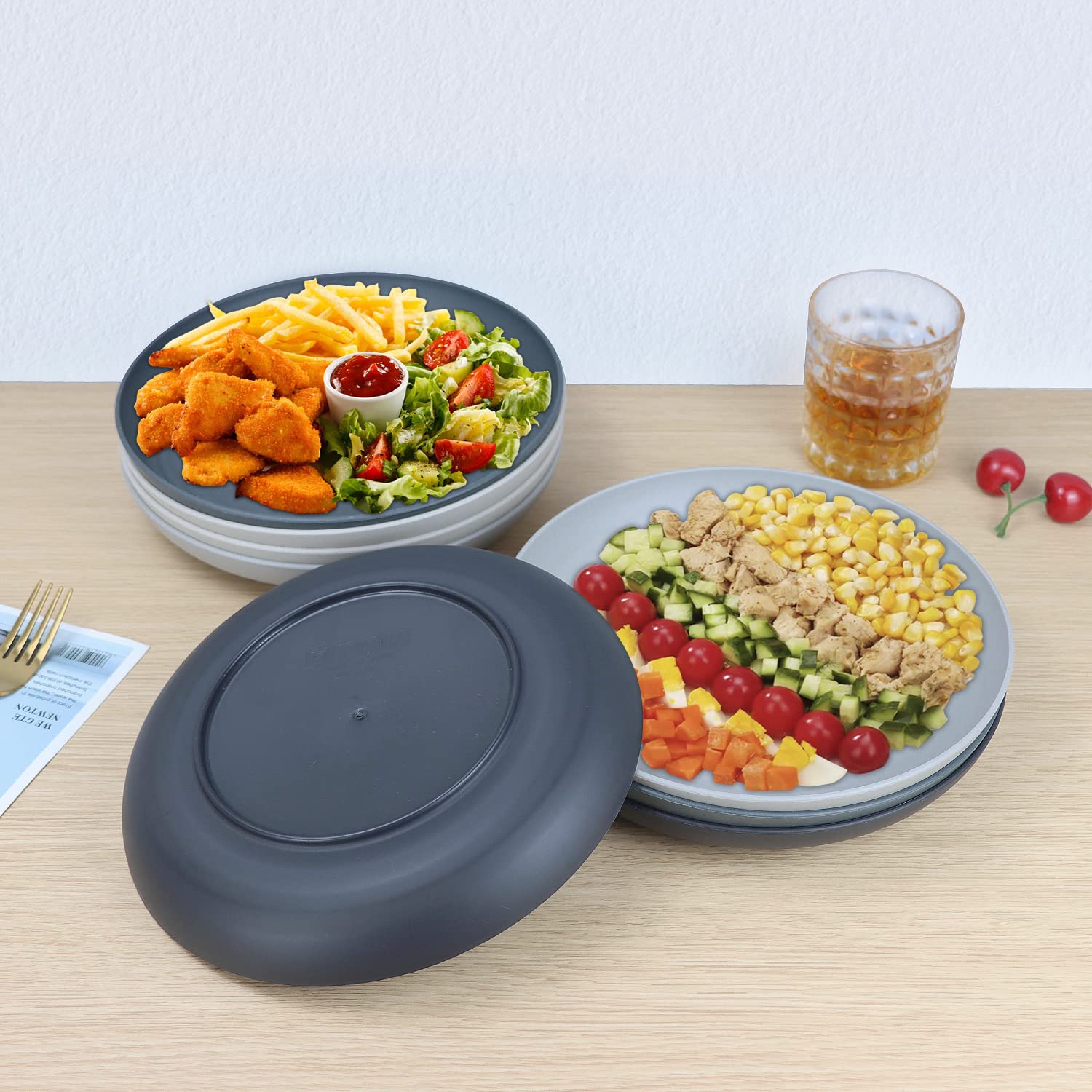 Homienly plato apto para microondas y lavavajillas, limpieza rápida