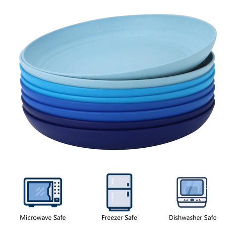 Plato ligero de Homienly para postres, paja de trigo, 8-10 pulgadas, serie azul.