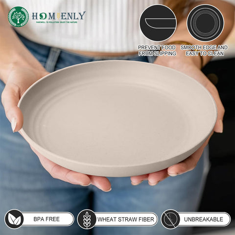 Plato Homienly ligero y resistente de 8 pulgadas, perfecto para niños y viajes.