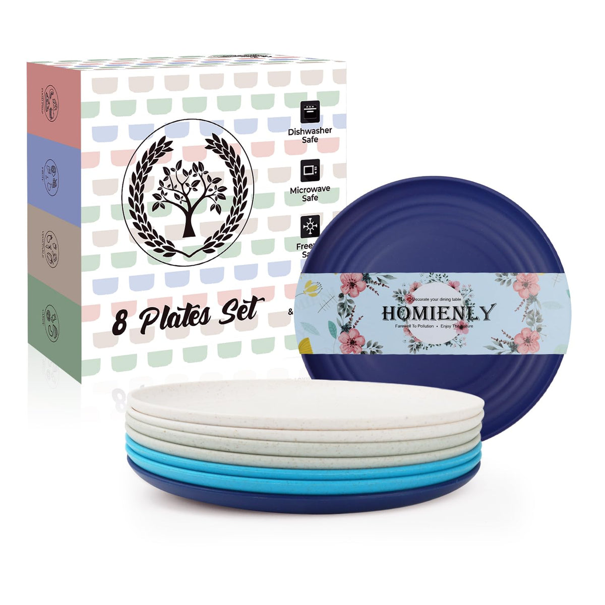 Homienly platos mini de paja de trigo para postres, aptos para eventos costeros